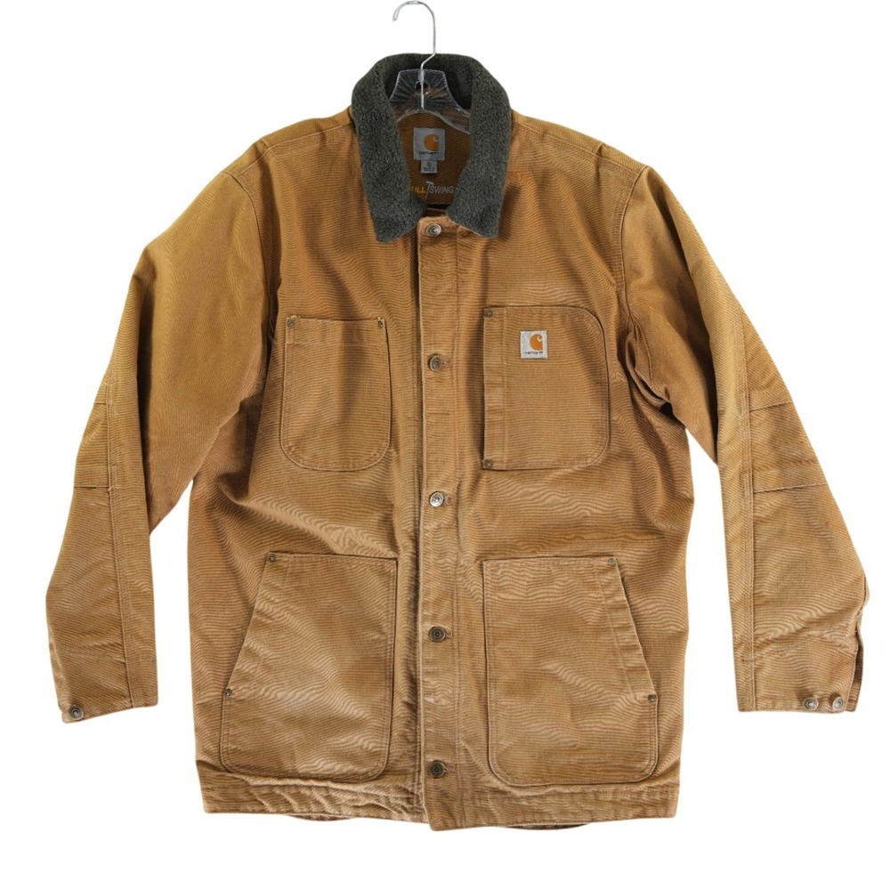 Carhartt Coat Men's Size XL Tall Brown Full Swing Chore Coat Duck Jacket Vintage